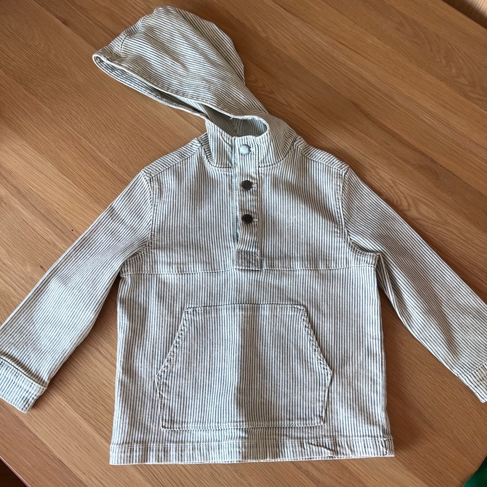 Striped Hooded Pullover Jacket